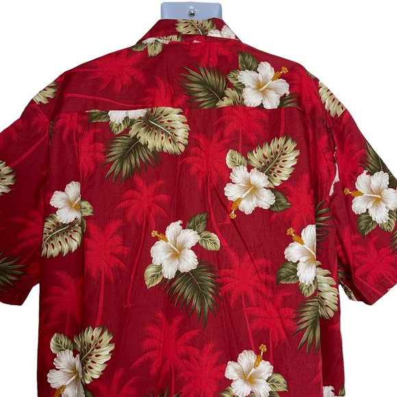 NWT Pacific Legend Aloha Tropical Island Red Floral Beach Vacation Shirt 3XL Big - Picture 7 of 10